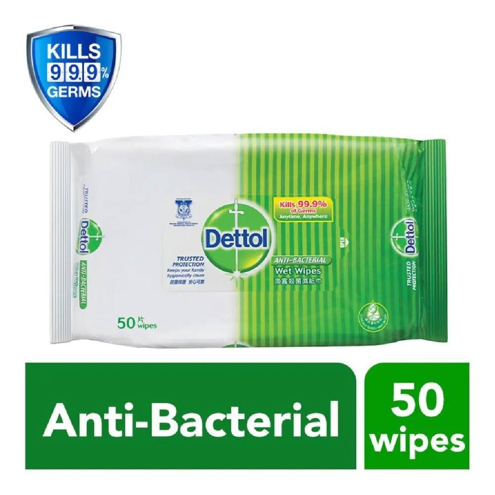 Anti-Bacterial Wet Wipes Original (Removes 99.9% Germs) 50s