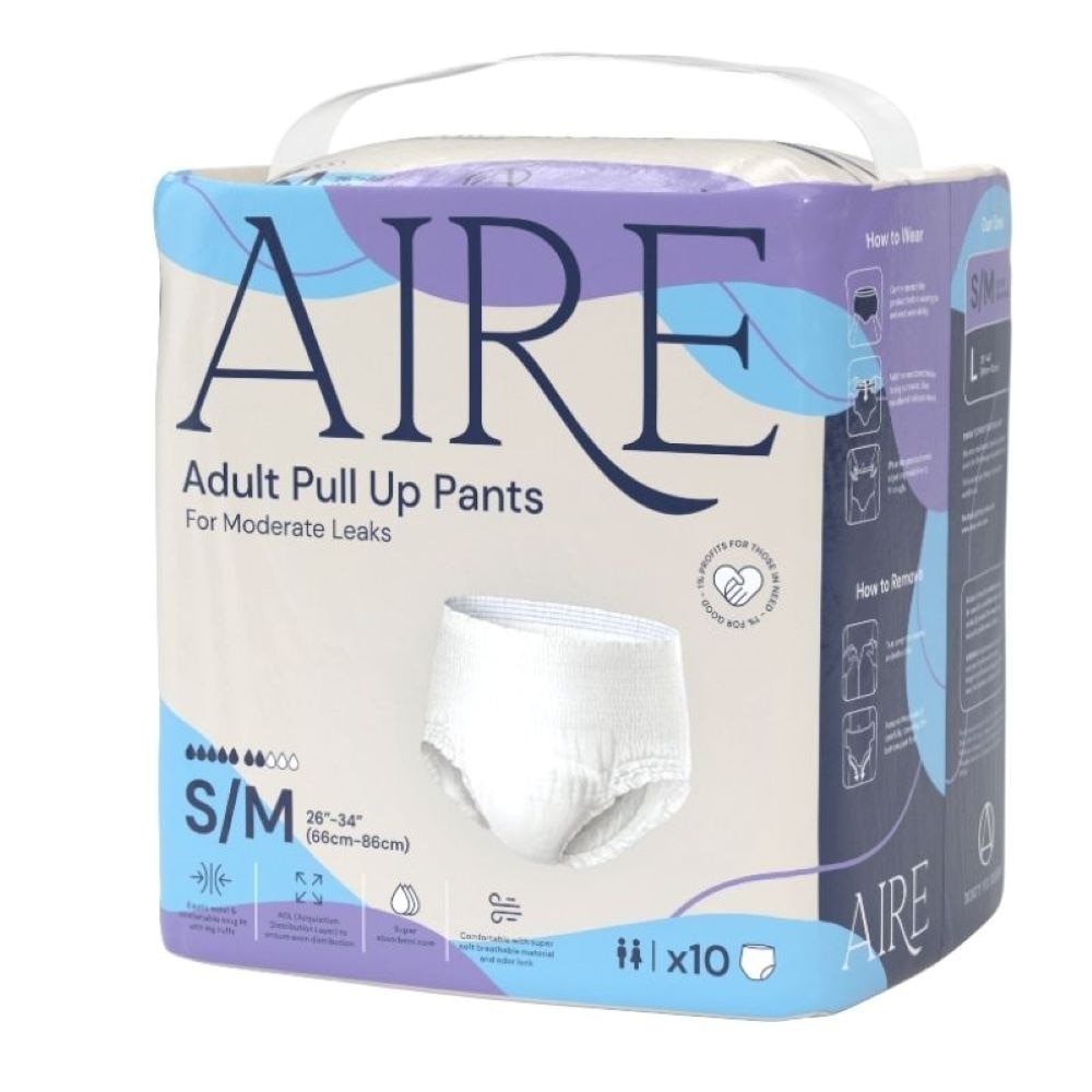 Adult Pull Up Pants S/M (Super Cottony Soft, Extra Absorbent, Leak Free & Rash Free) 10s