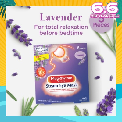 MEGRHYTHM Self Warming Steam Eye Mask Lavender (Relieve Eye Fatigue) 5s