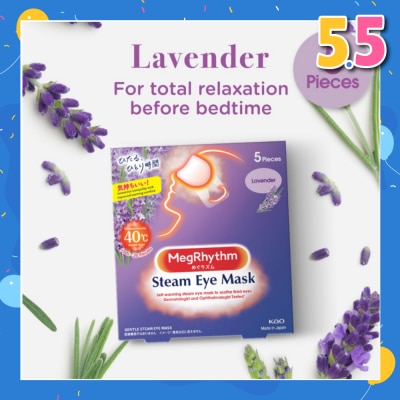 MEGRHYTHM Self Warming Steam Eye Mask Lavender (Relieve Eye Fatigue) 5s