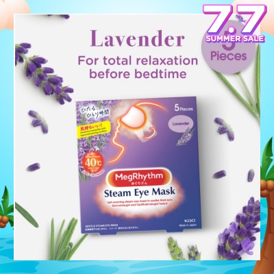 MEGRHYTHM Self Warming Steam Eye Mask Lavender (Relieve Eye Fatigue) 5s