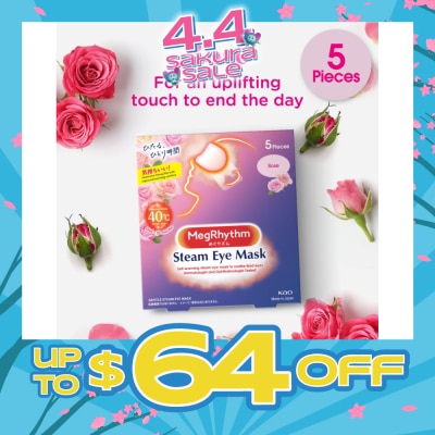 MEGRHYTHM - Self Warming Steam Eye Mask Rose (Relieve Eye Fatigue) 5s