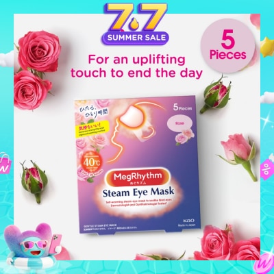 MEGRHYTHM - Self Warming Steam Eye Mask Rose (Relieve Eye Fatigue) 5s