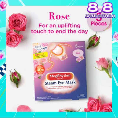 MEGRHYTHM Self Warming Steam Eye Mask Rose (Relieve Eye Fatigue) 5s