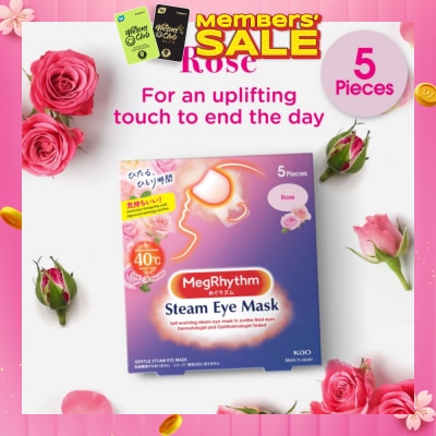 MEGRHYTHM Self Warming Steam Eye Mask Rose (Relieve Eye Fatigue) 5s