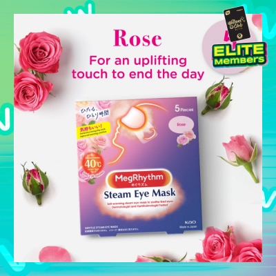 MEGRHYTHM Self Warming Steam Eye Mask Rose (Relieve Eye Fatigue) 5s