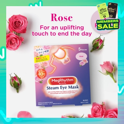 MEGRHYTHM Self Warming Steam Eye Mask Rose (Relieve Eye Fatigue) 5s