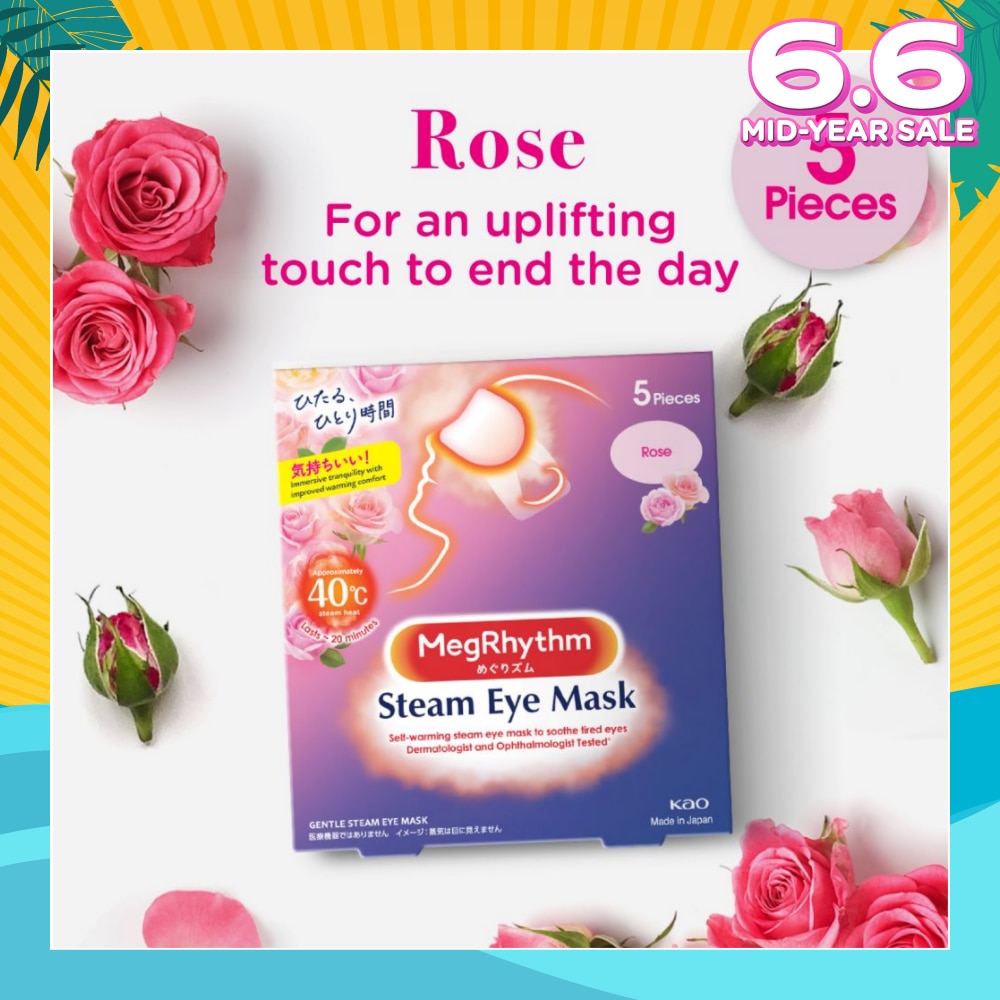 Self Warming Steam Eye Mask Rose (Relieve Eye Fatigue) 5s
