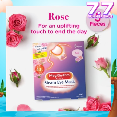 MEGRHYTHM Self Warming Steam Eye Mask Rose (Relieve Eye Fatigue) 5s
