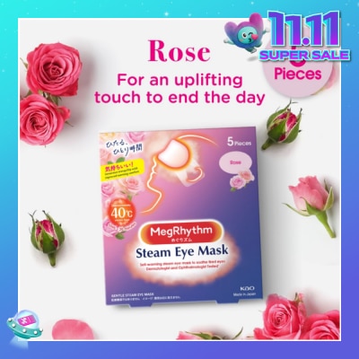 MEGRHYTHM Self Warming Steam Eye Mask Rose (Relieve Eye Fatigue) 5s