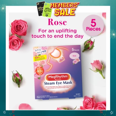 MEGRHYTHM - Self Warming Steam Eye Mask Rose (Relieve Eye Fatigue) 5s