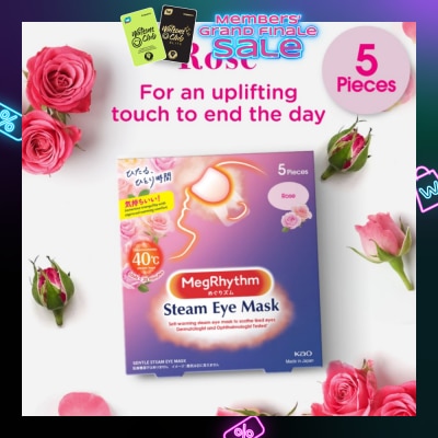 MEGRHYTHM Self Warming Steam Eye Mask Rose (Relieve Eye Fatigue) 5s