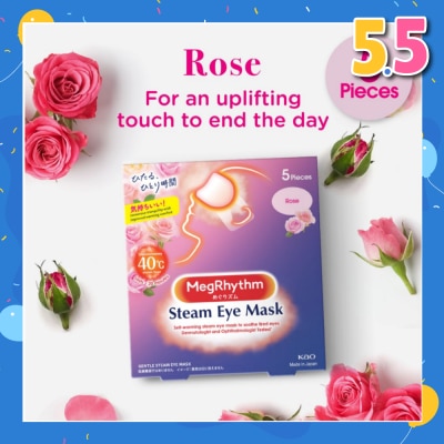 MEGRHYTHM Self Warming Steam Eye Mask Rose (Relieve Eye Fatigue) 5s