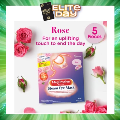 MEGRHYTHM - Self Warming Steam Eye Mask Rose (Relieve Eye Fatigue) 5s (Expiry: Mar`2027)
