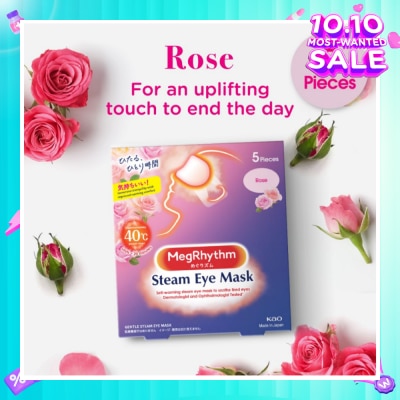 MEGRHYTHM Self Warming Steam Eye Mask Rose (Relieve Eye Fatigue) 5s