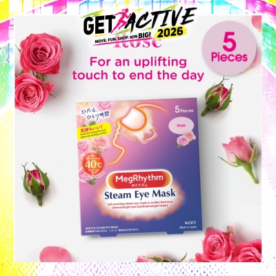 MEGRHYTHM - Self Warming Steam Eye Mask Rose (Relieve Eye Fatigue) 5s image