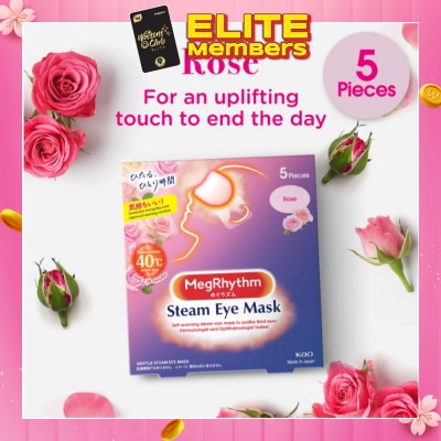 MEGRHYTHM Self Warming Steam Eye Mask Rose (Relieve Eye Fatigue) 5s
