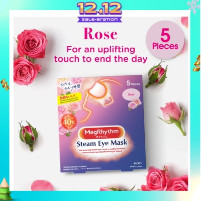 MEGRHYTHM Self Warming Steam Eye Mask Rose (Relieve Eye Fatigue) 5s