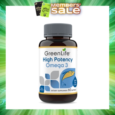 GREENLIFE - High Potency Omega 3 Dietary Supplement Softgel (To Support For Optimal Health & Wellness) 60s