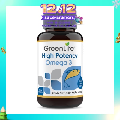 GREENLIFE High Potency Omega 3 Dietary Supplement Softgel (To Support For Optimal Health & Wellness) 60s