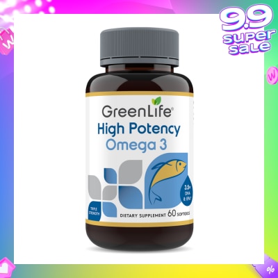 GREENLIFE High Potency Omega 3 Dietary Supplement Softgel (To Support For Optimal Health & Wellness) 60s
