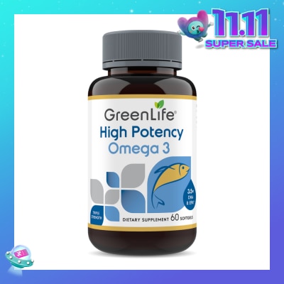 GREENLIFE High Potency Omega 3 Dietary Supplement Softgel (To Support For Optimal Health & Wellness) 60s