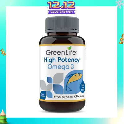 GREENLIFE High Potency Omega 3 Dietary Supplement Softgel (To Support For Optimal Health & Wellness) 60s