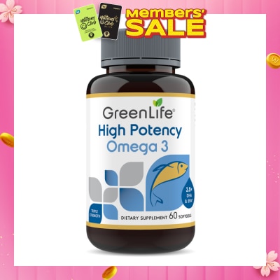 GREENLIFE High Potency Omega 3 Dietary Supplement Softgel (To Support For Optimal Health & Wellness) 60s