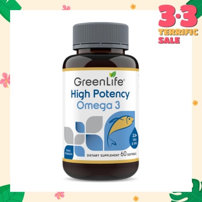 GREENLIFE High Potency Omega 3 Dietary Supplement Softgel (To Support For Optimal Health & Wellness) 60s