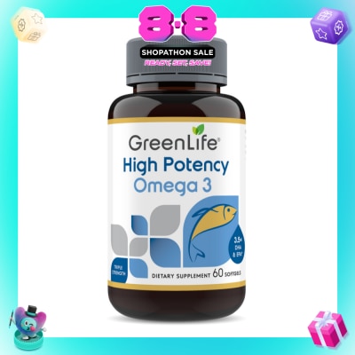 GREENLIFE - High Potency Omega 3 Dietary Supplement Softgel (To Support For Optimal Health & Wellness) 60s