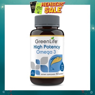 GREENLIFE - High Potency Omega 3 Dietary Supplement Softgel (To Support For Optimal Health & Wellness) 60s