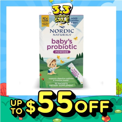 NORDIC NATURALS Baby's Probiotic Powder Ages 6 Months - 3 Years Dietary Supplement Packet (To Supports Digestive Wellness & Immune Health) 30s