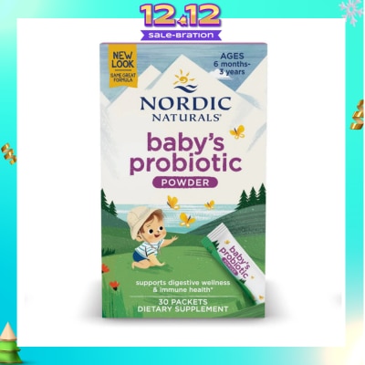 NORDIC NATURALS Baby's Probiotic Powder Ages 6 Months - 3 Years Dietary Supplement Packet (To Supports Digestive Wellness & Immune Health) 30s