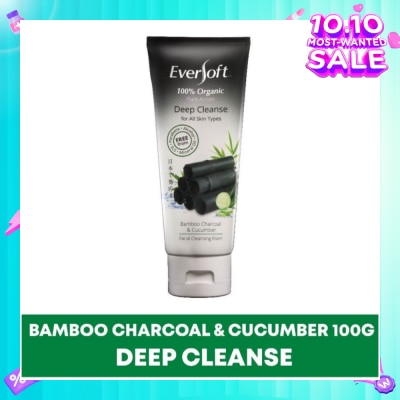 EVERSOFT Organic Bamboo Charcoal & Cucumber Facial Cleanser 100g