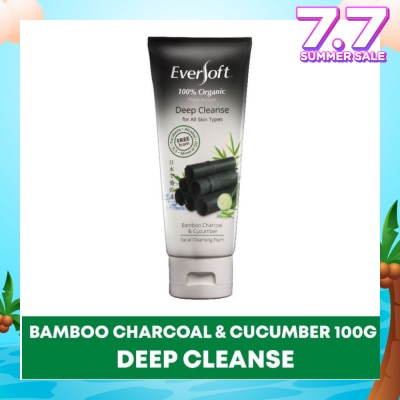 EVERSOFT Organic Bamboo Charcoal & Cucumber Facial Cleanser 100g