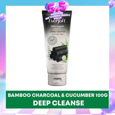 EVERSOFT - Organic Bamboo Charcoal & Cucumber Facial Cleanser 100g
