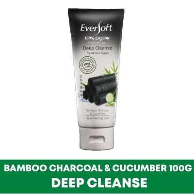 EVERSOFT Organic Bamboo Charcoal & Cucumber Facial Cleanser 100g