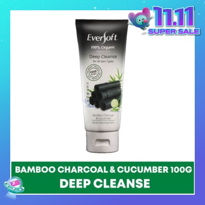 EVERSOFT Organic Bamboo Charcoal & Cucumber Facial Cleanser 100g