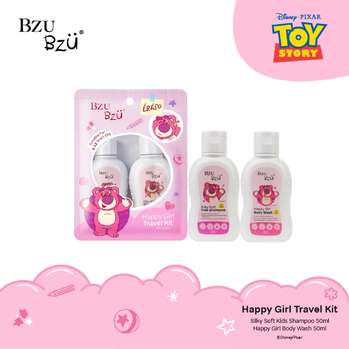 Happy Girl Travel Kit consists of Silky Soft Kids Shampoo 50ml + Happy Girl Body Wash 50ml image