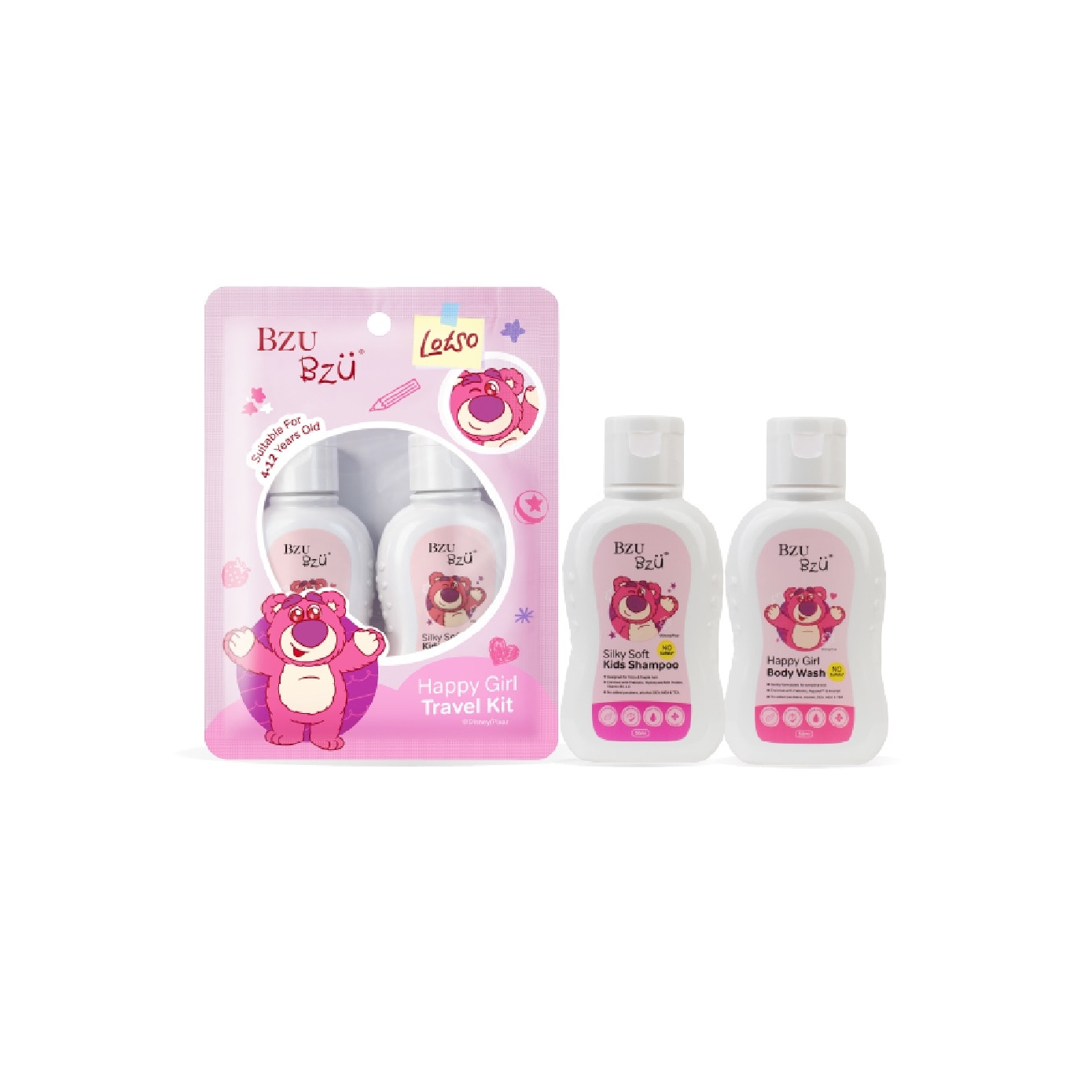 Happy Girl Travel Kit consists of Silky Soft Kids Shampoo 50ml + Happy Girl Body Wash 50ml image