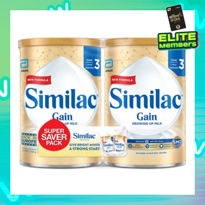 SIMILAC Gain Growing-Up Milk Stage 3 Twin Pack (1700g) 2s