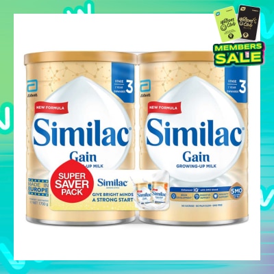 SIMILAC Gain Growing-Up Milk Stage 3 Twin Pack (1700g) 2s