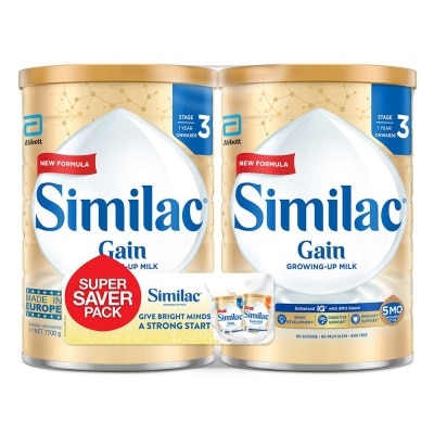 SIMILAC Gain Growing-Up Milk Stage 3 Twin Pack (1700g) 2s