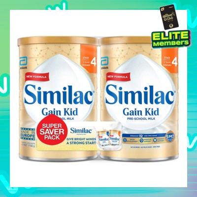 SIMILAC Gain Kid Pre-School Milk Stage 4 1700g Packset x 2s (Expiry: May`2026)