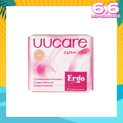 UUCare® Ergo Comfort 0.1 Denier Ultra-Slim Sanitary Pad 24cm 16s
