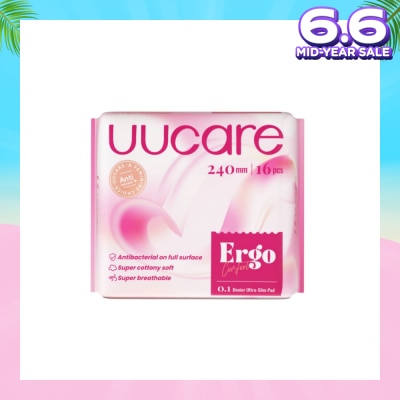 UUCare® Ergo Comfort 0.1 Denier Ultra-Slim Sanitary Pad 24cm 16s
