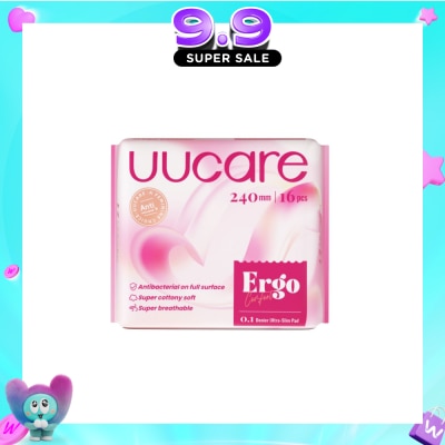 UUCare® - Ergo Comfort 0.1 Denier Ultra-Slim Sanitary Pad 24cm 16s (Expiry: Jul`2027) image
