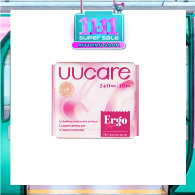 UUCare® Ergo Comfort 0.1 Denier Ultra Slim Sanitary Pad 24cm 16s (Expiry: Jul`2027) image