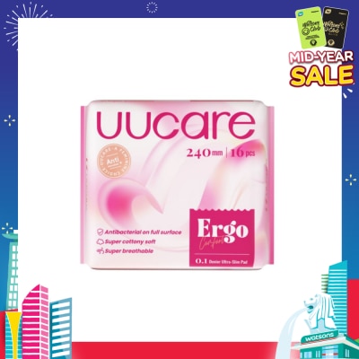 UUCare® Ergo Comfort 0.1 Denier Ultra-Slim Sanitary Pad 24cm 16s