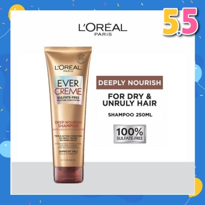 L'OREAL PARIS HAIR EXPERT EverCreme Deep Nourish Sulfate-free Shampoo (For Dry & Unruly Hair) 250ml